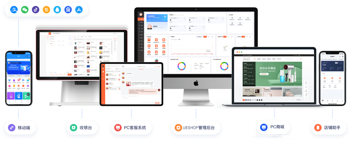 UESHOP 后台、商城和多终端产品界面
